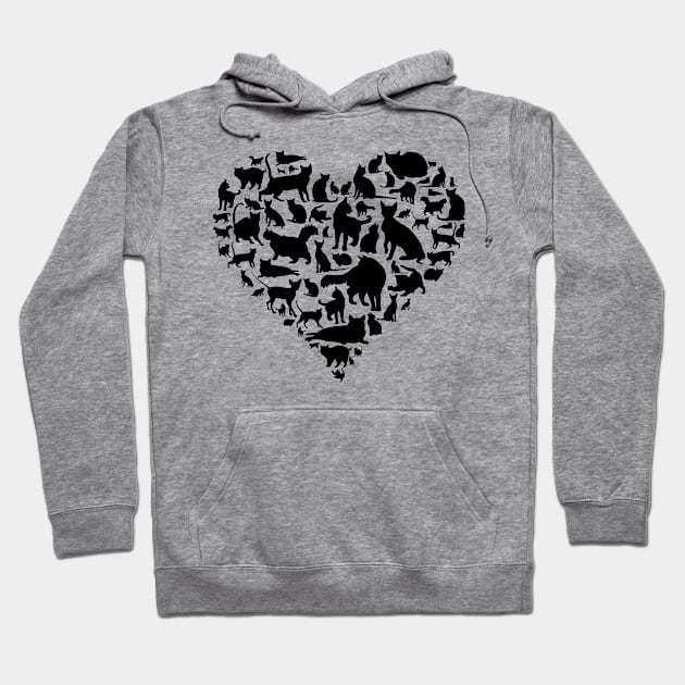 Cat Lover Heart - Cat Owner Gift print Hoodie by theodoros20